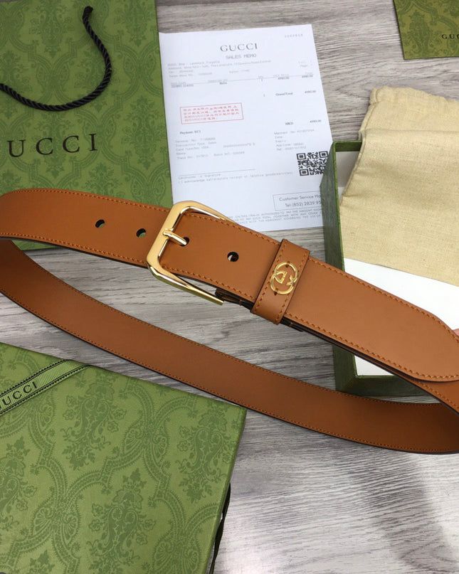 Gucci Belt With Square Buckle & Interlocking G – 673921