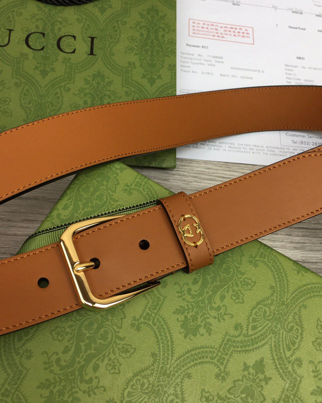 Gucci Belt With Square Buckle & Interlocking G – 673921