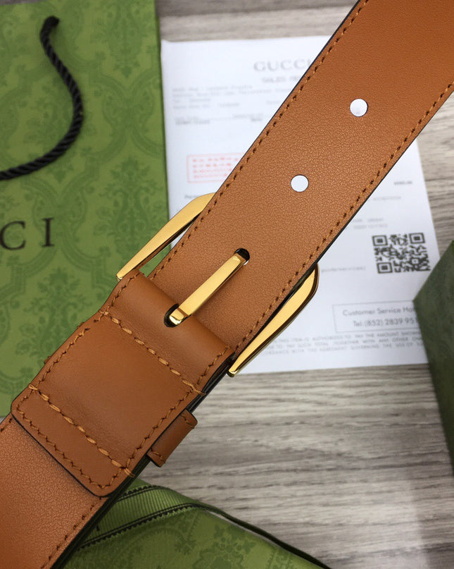Gucci Belt With Square Buckle & Interlocking G – 673921