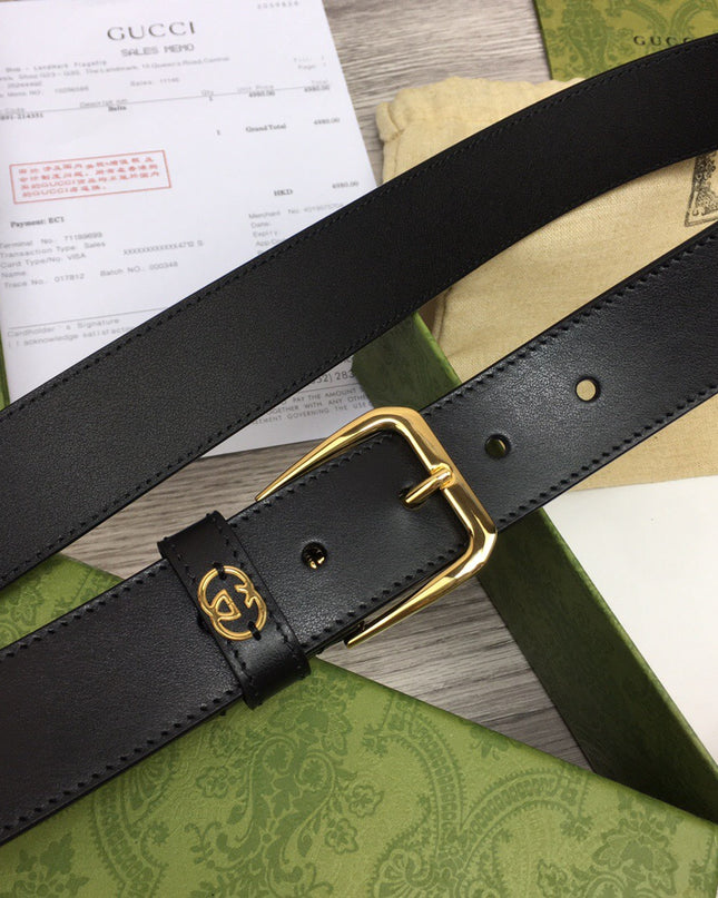 Gucci Belt With Square Buckle & Interlocking G – 673921