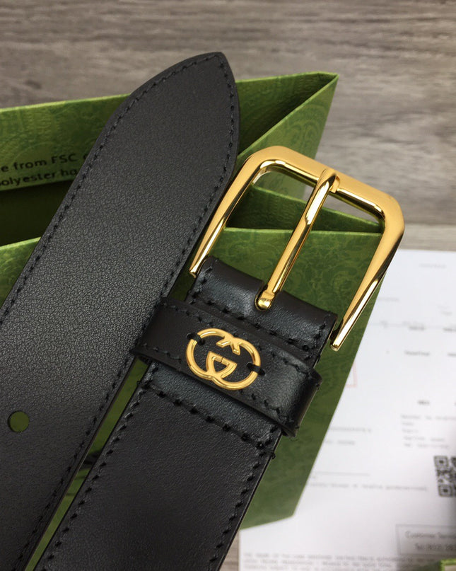 Gucci Belt With Square Buckle & Interlocking G – 673921