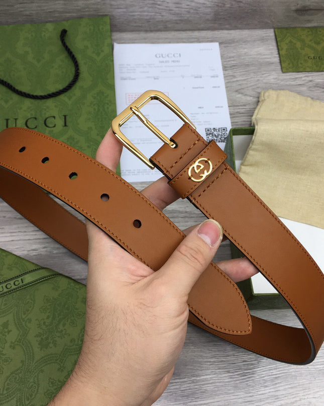 Gucci Belt With Square Buckle & Interlocking G – 673921