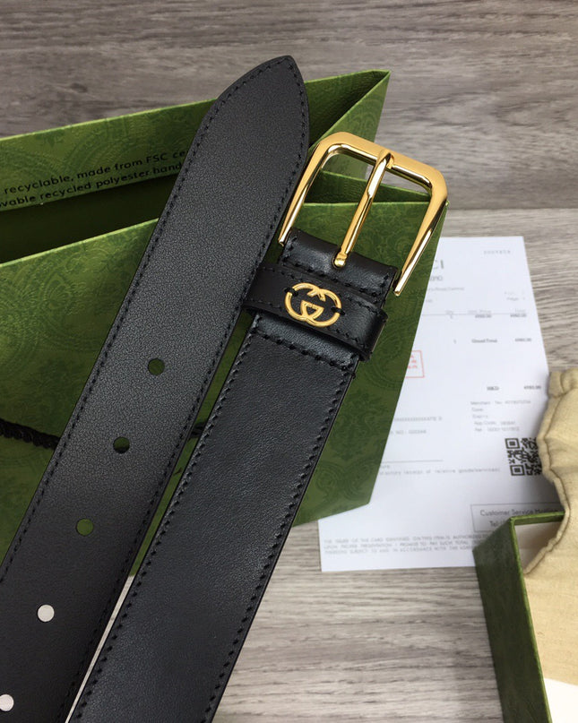 Gucci Belt With Square Buckle & Interlocking G – 673921