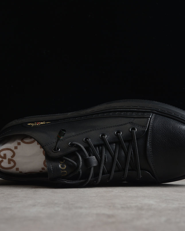 Gucci Black Bee Embroidered Low-Top Sneaker