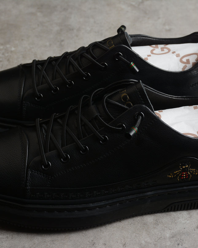 Gucci Black Bee Embroidered Low-Top Sneaker