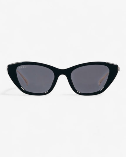 Gucci Black Cat Eye Sunglasses with Crystal Studded Temples – GG1968S