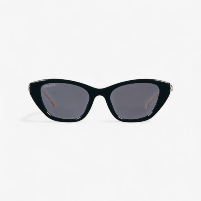 Gucci Black Cat Eye Sunglasses with Crystal Studded Temples – GG1968S