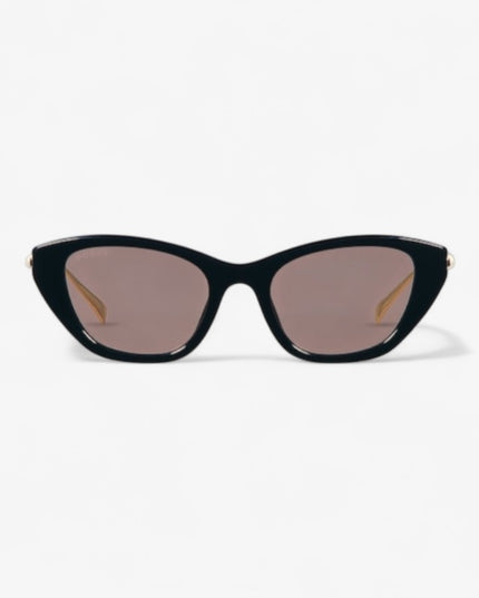 Gucci Black Cat Eye Sunglasses with Pearl & Interlocking G – GG1968S
