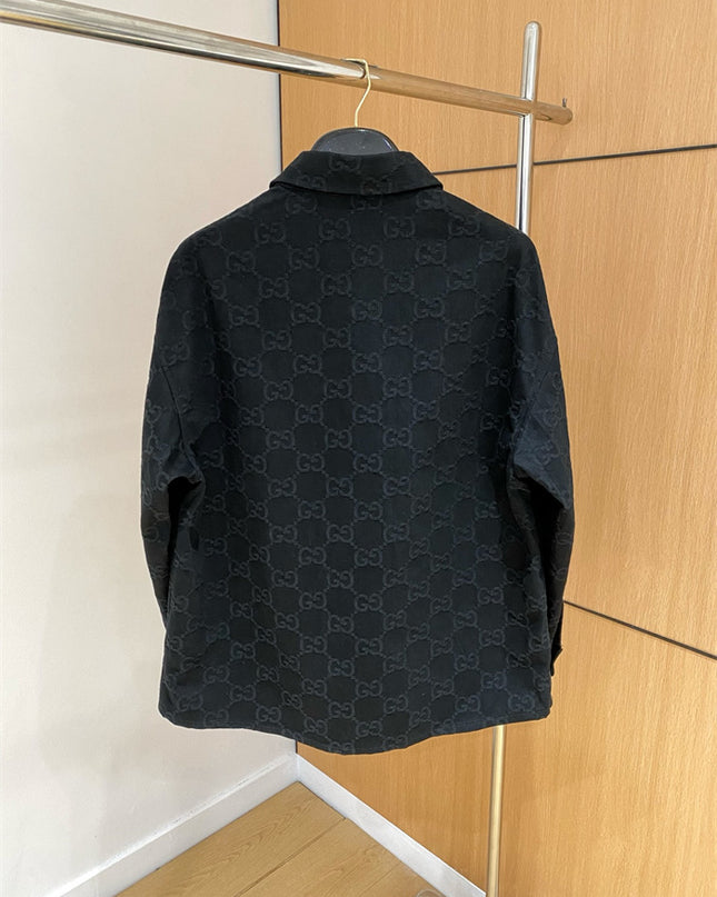 Gucci Black GG Denim Overshirt Jacket