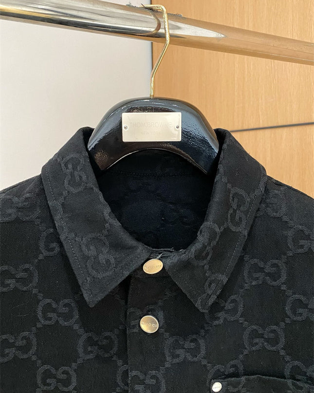 Gucci Black GG Denim Overshirt Jacket
