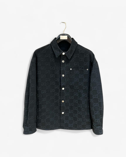 Gucci Black GG Denim Overshirt Jacket