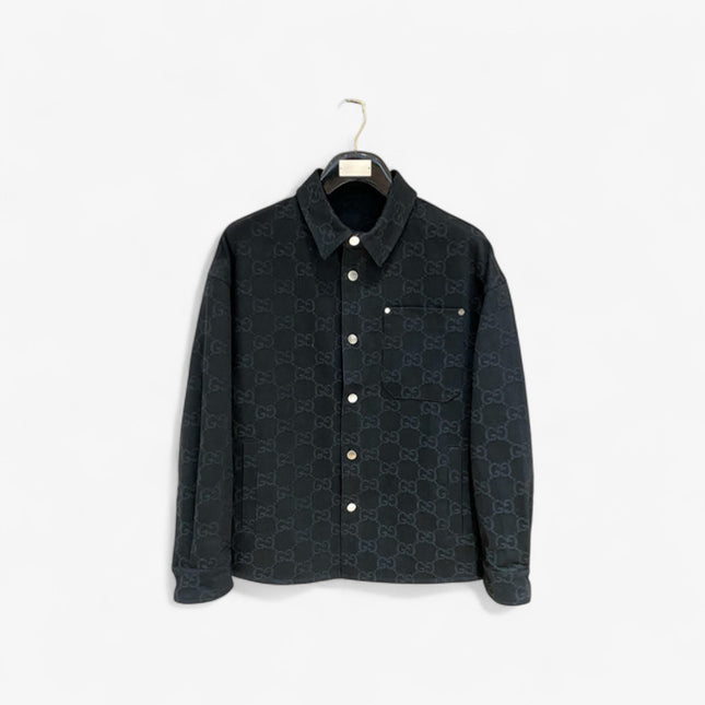 Gucci Black GG Denim Overshirt Jacket