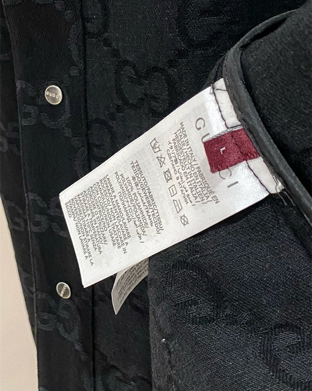 Gucci Black GG Denim Overshirt Jacket
