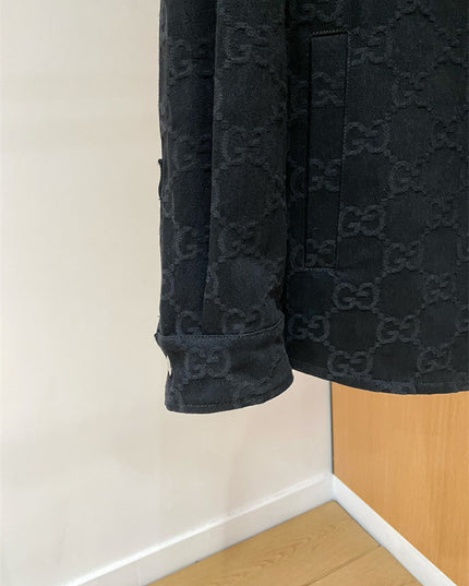 Gucci Black GG Denim Overshirt Jacket