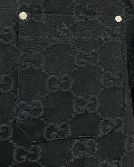 Gucci Black GG Denim Overshirt Jacket