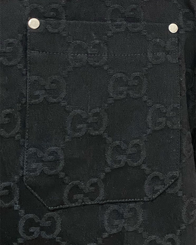 Gucci Black GG Denim Overshirt Jacket