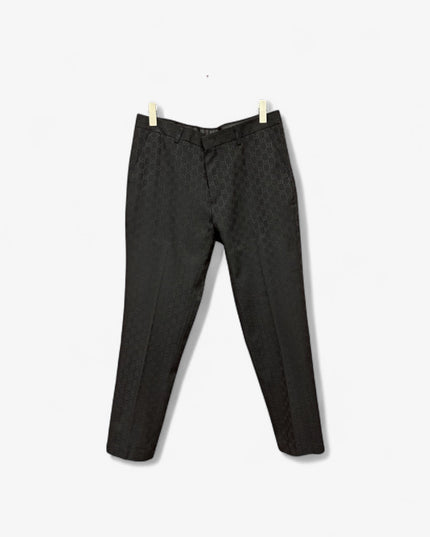 Gucci Black GG Monogram Formal Trousers