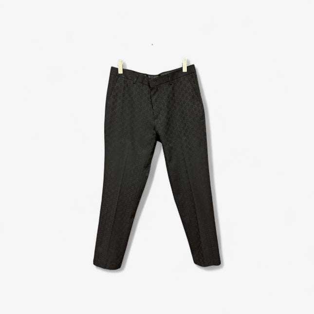 Gucci Black GG Monogram Formal Trousers