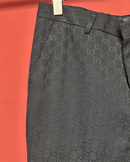Gucci Black GG Monogram Formal Trousers