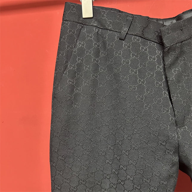 Gucci Black GG Monogram Formal Trousers