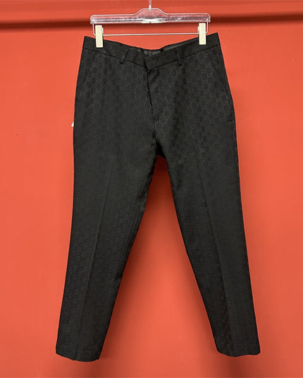 Gucci Black GG Monogram Formal Trousers
