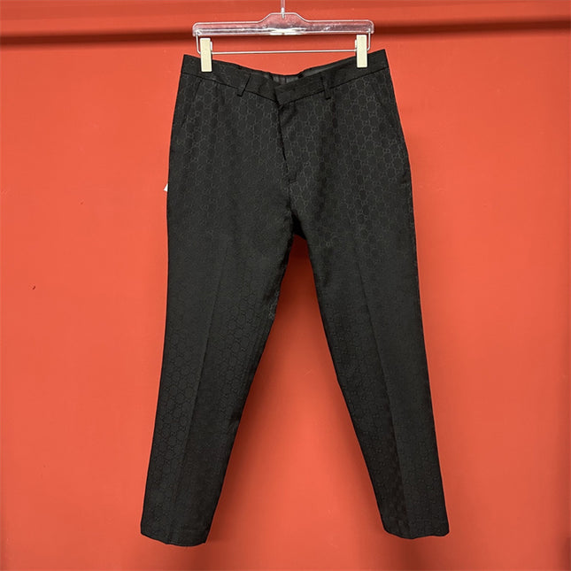 Gucci Black GG Monogram Formal Trousers