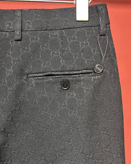 Gucci Black GG Monogram Formal Trousers
