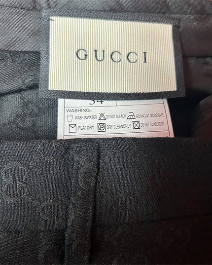 Gucci Black GG Monogram Formal Trousers