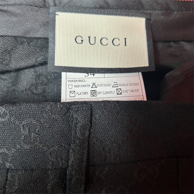 Gucci Black GG Monogram Formal Trousers