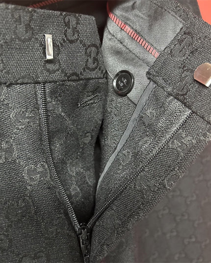 Gucci Black GG Monogram Formal Trousers