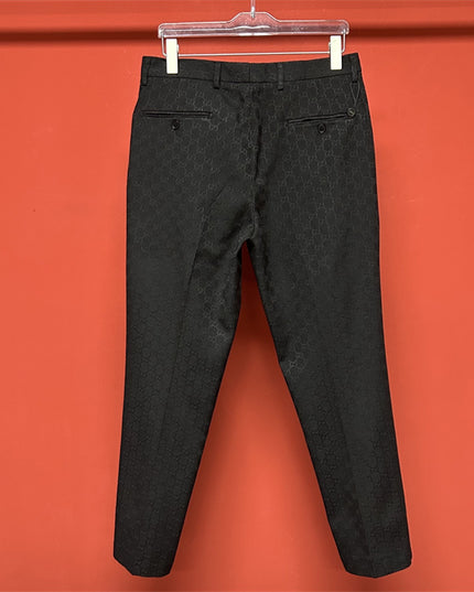 Gucci Black GG Monogram Formal Trousers