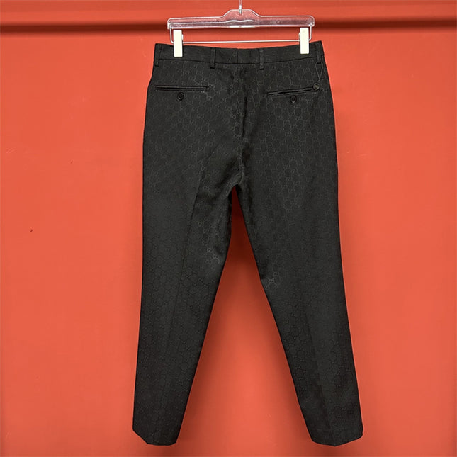 Gucci Black GG Monogram Formal Trousers