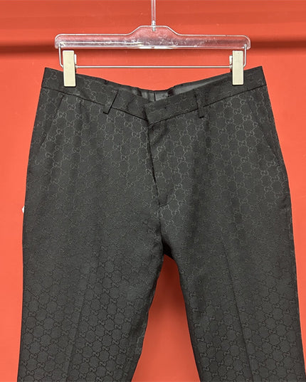 Gucci Black GG Monogram Formal Trousers