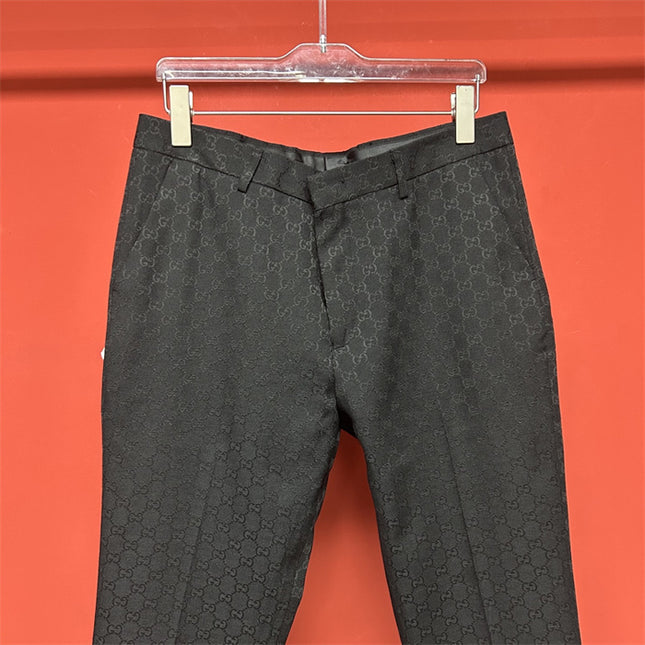 Gucci Black GG Monogram Formal Trousers