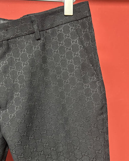Gucci Black GG Monogram Formal Trousers