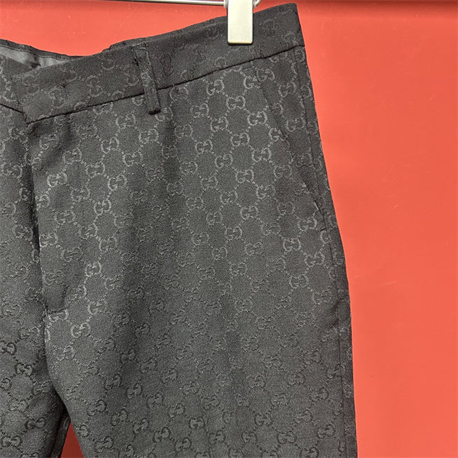 Gucci Black GG Monogram Formal Trousers