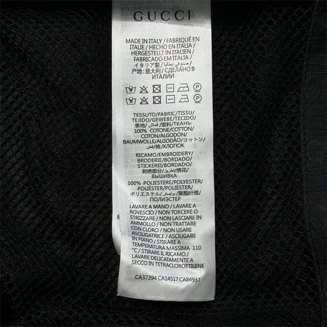 Gucci Black GG Monogram Zip-Up Hooded Jacket