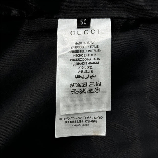 Gucci Black GG Quilted Leather Bomber Jacket