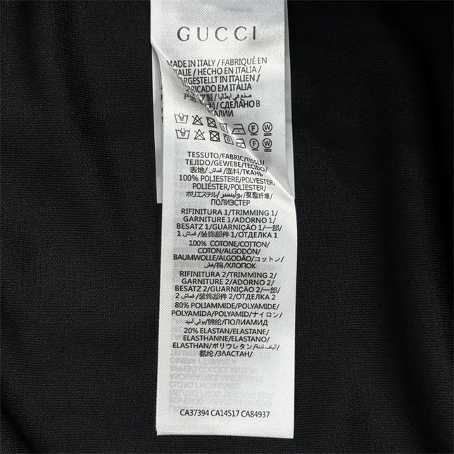 Gucci Black Logo Jogger Pants with Striped Cuffs