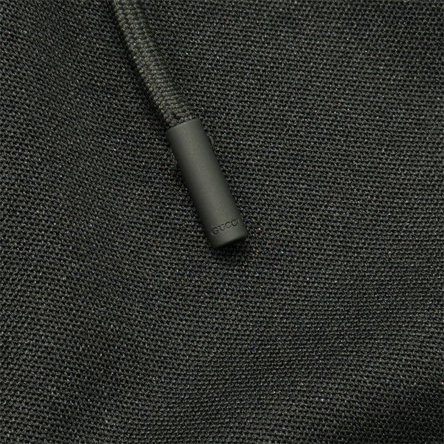 Gucci Black Logo Jogger Pants with Striped Cuffs