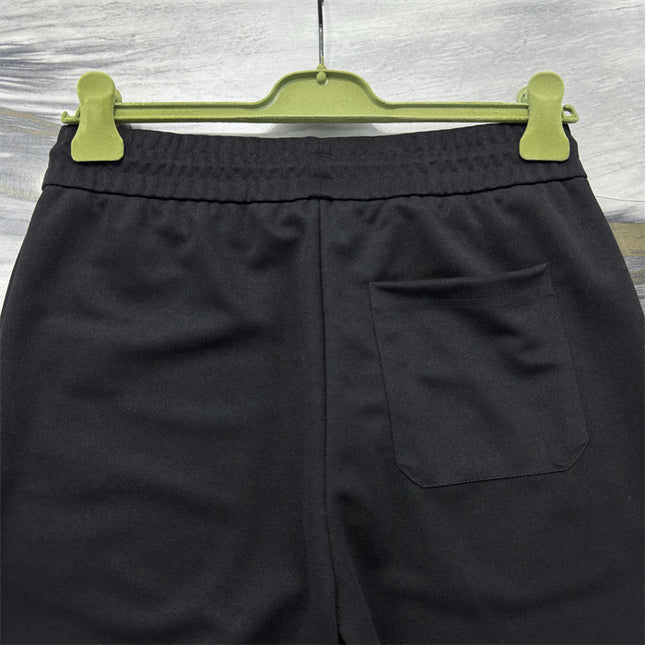 Gucci Black Logo Jogger Pants with Striped Cuffs