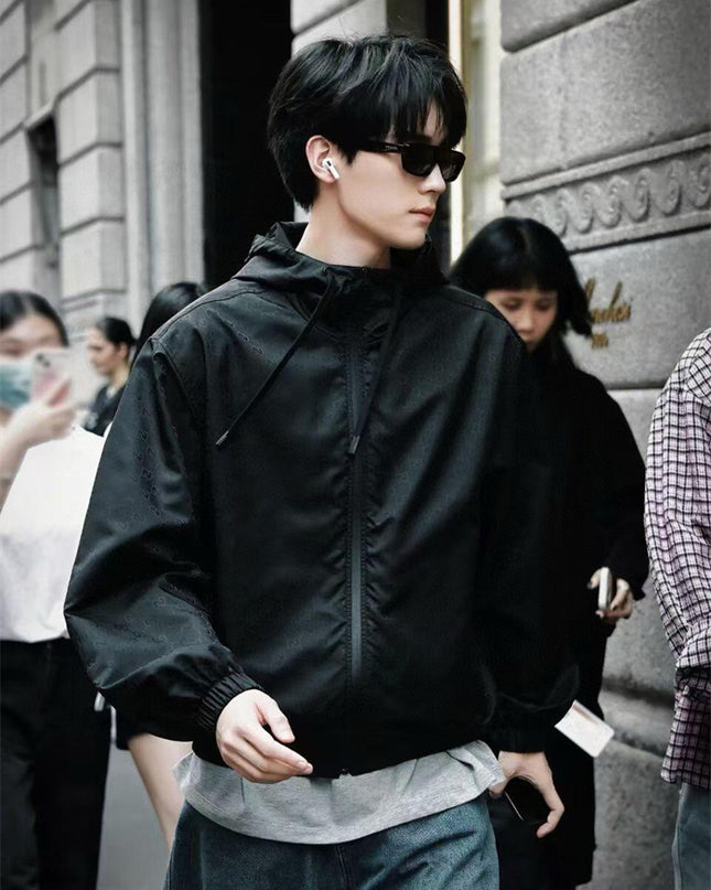 Gucci Black Monogram Windbreaker Jacket