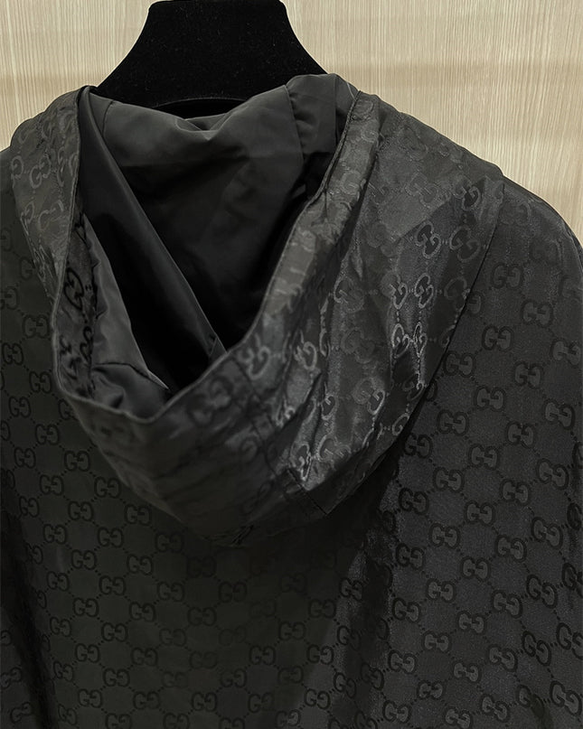 Gucci Black Monogram Windbreaker Jacket