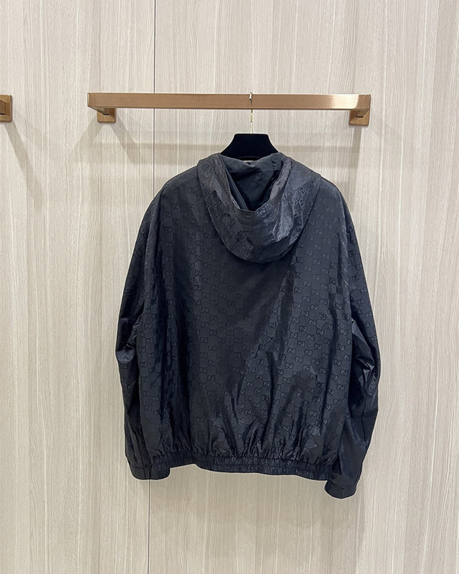Gucci Black Monogram Windbreaker Jacket