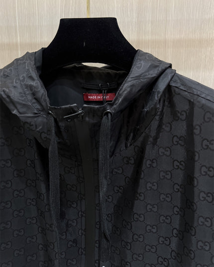 Gucci Black Monogram Windbreaker Jacket