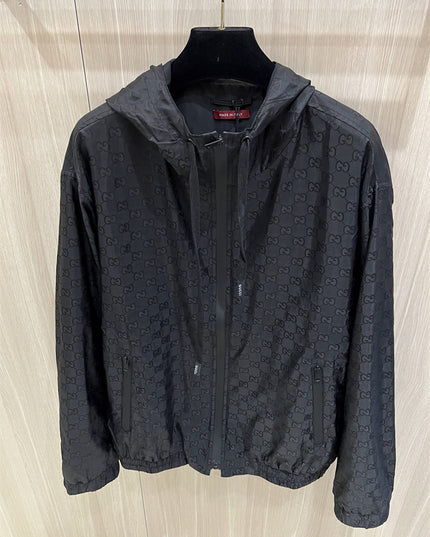 Gucci Black Monogram Windbreaker Jacket