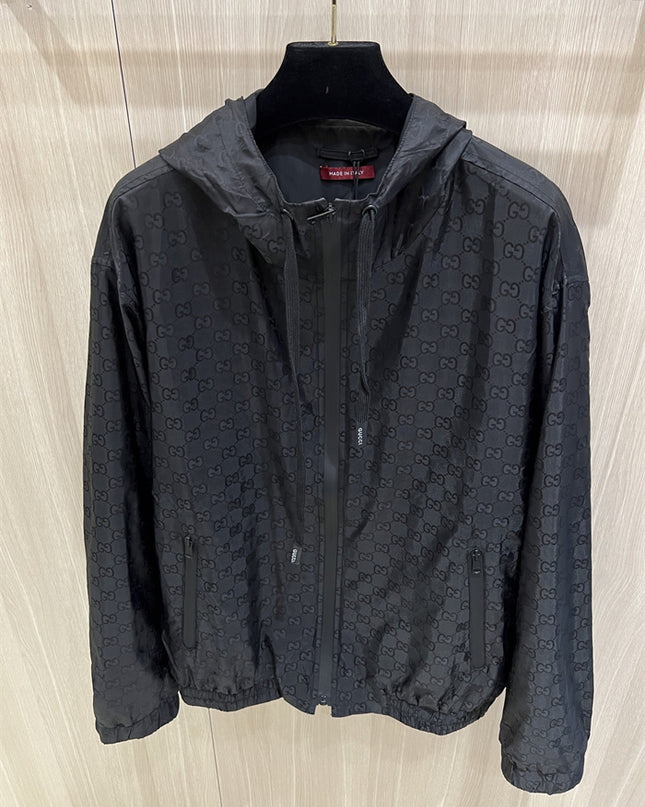 Gucci Black Monogram Windbreaker Jacket