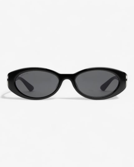 Gucci Black Oval Sunglasses with Interlocking G – GG1660S