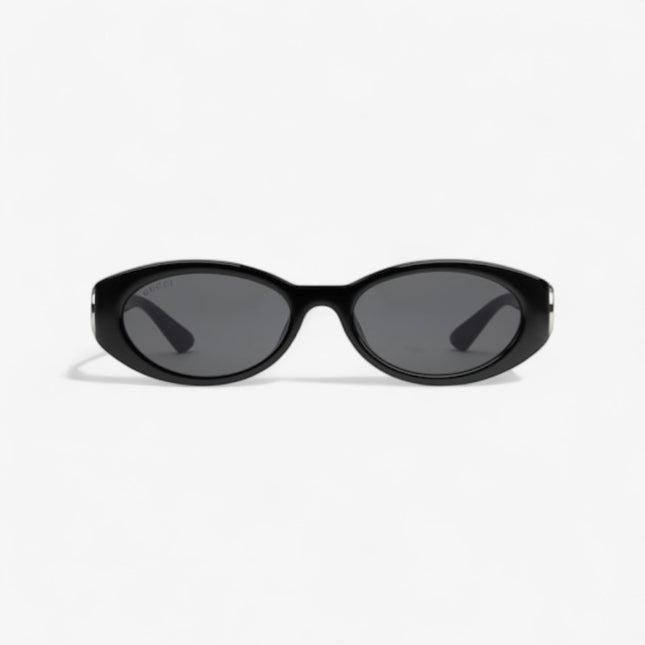 Gucci Black Oval Sunglasses with Interlocking G – GG1660S