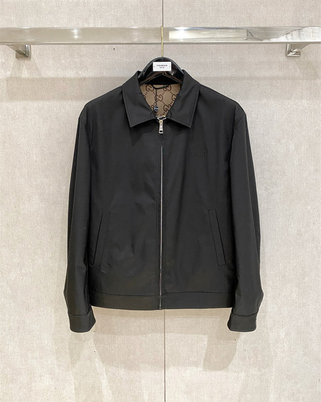 Gucci Black Technical Gabardine Zip Jacket